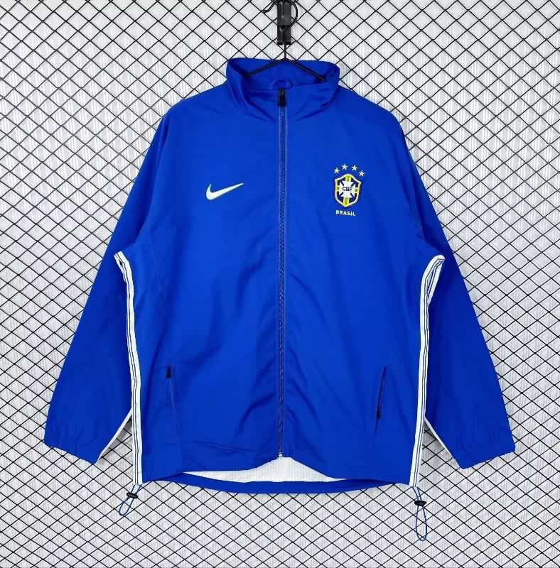 Thailand Quality(AAA) 2025 Brazil Blue Soccer Windbreaker 02