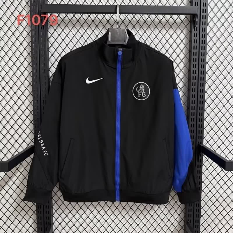 Thailand Quality(AAA) 25/26 Chelsea Black Soccer Windbreaker