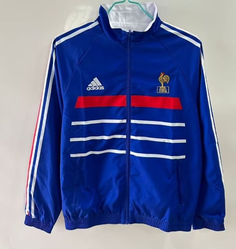 Thailand Quality(AAA) 2025 France Blue White Reversible Soccer Windbreaker 02