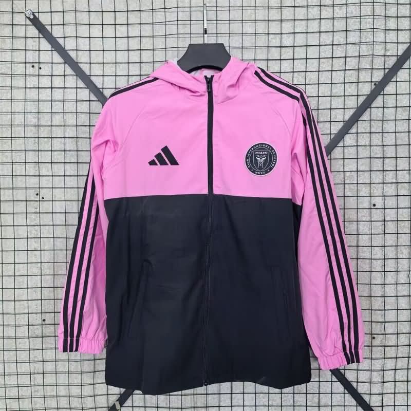 Thailand Quality(AAA) 2025 Inter Miami Black Pink Soccer Windbreaker
