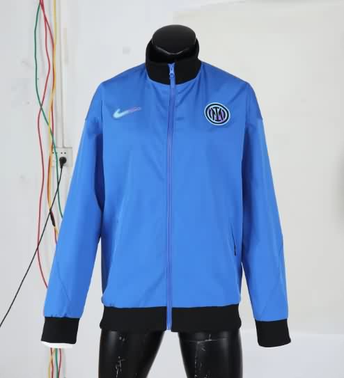 Thailand Quality(AAA) 25/26 Inter Milan Blue Soccer Windbreaker