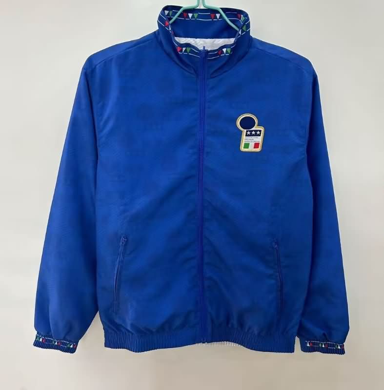 Thailand Quality(AAA) 2025 Italy Blue White Reversible Soccer Windbreaker 02