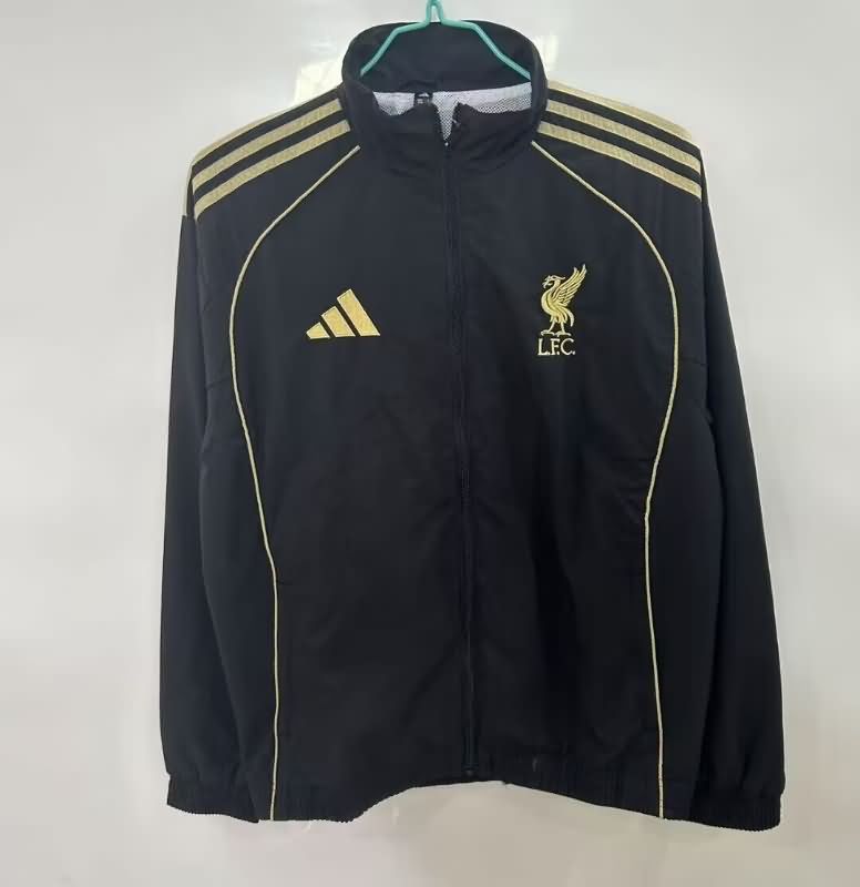 Thailand Quality(AAA) 25/26 Liverpool Black Soccer Windbreaker