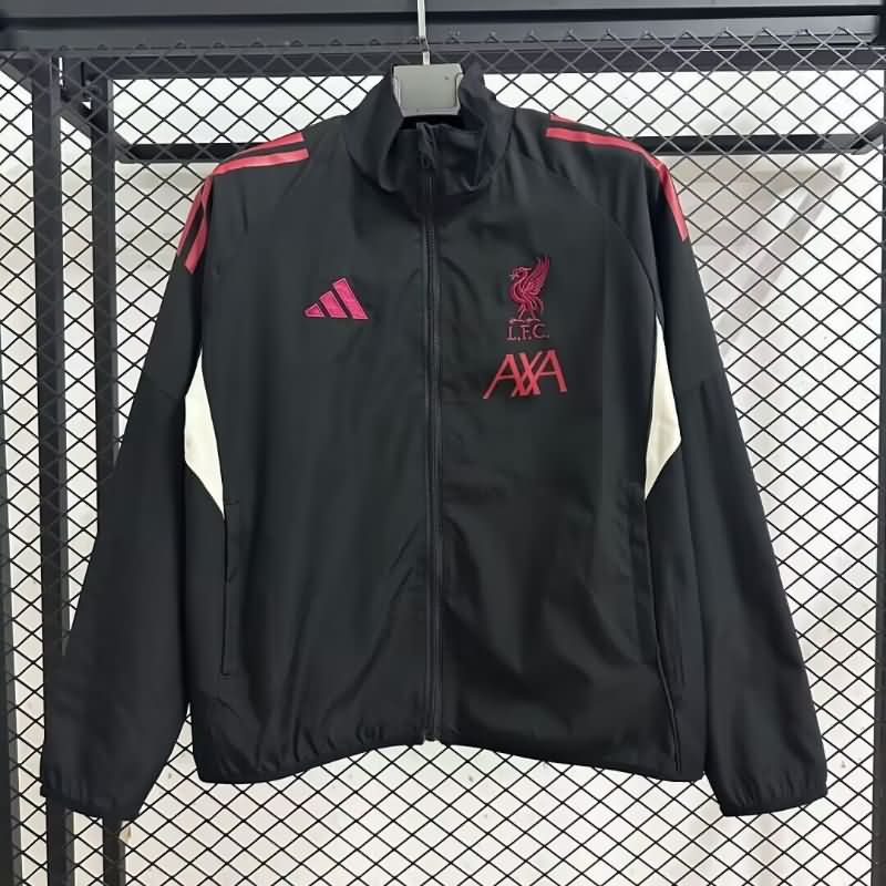 Thailand Quality(AAA) 25/26 Liverpool Black Soccer Windbreaker 02