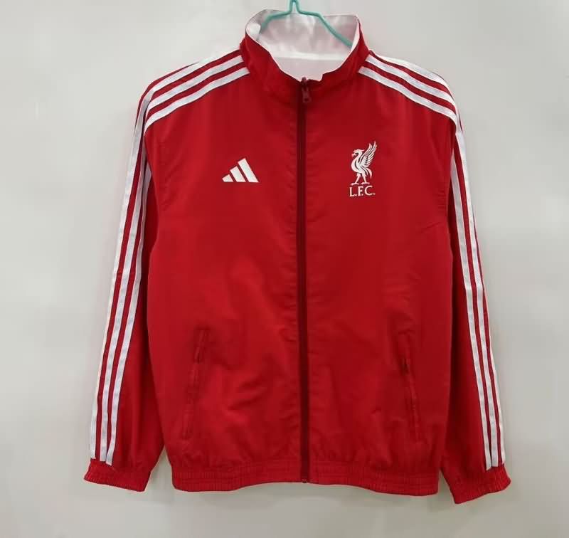 Thailand Quality(AAA) 25/26 Liverpool Red White Reversible Soccer Windbreaker