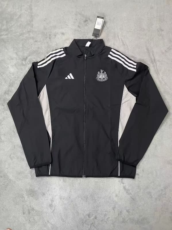 Thailand Quality(AAA) 25/26 Newcastle United Black Soccer Windbreaker