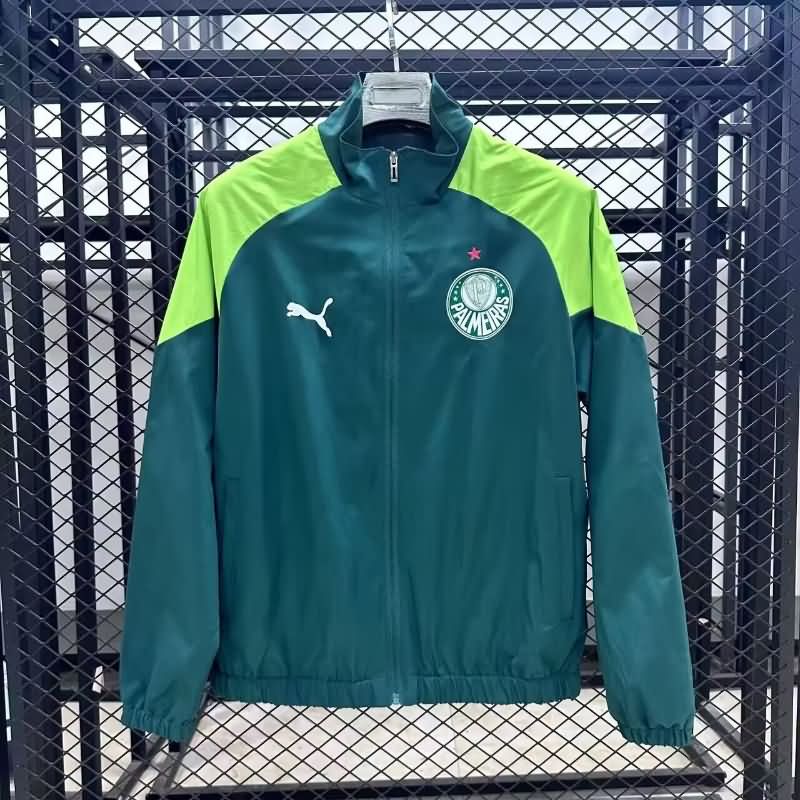 Thailand Quality(AAA) 2025 Palmeiras Green Soccer Windbreaker