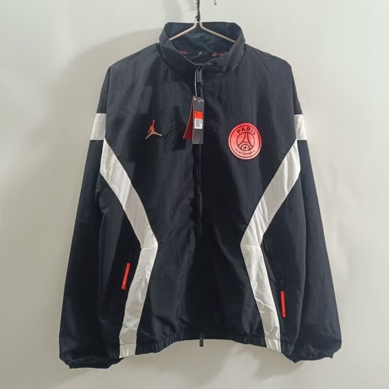 Thailand Quality(AAA) 25/26 Paris St Germain Black Soccer Windbreaker