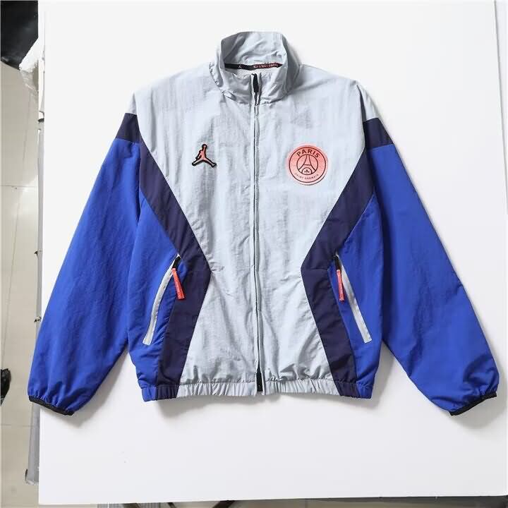 Thailand Quality(AAA) 25/26 Paris St Germain Grey Blue Soccer Windbreaker