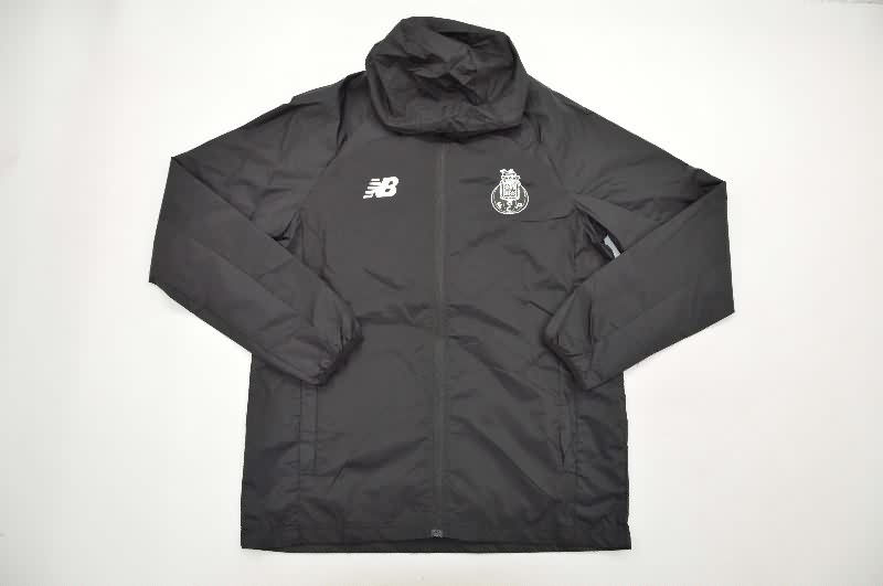 Thailand Quality(AAA) 25/26 Porto Black Soccer Windbreaker