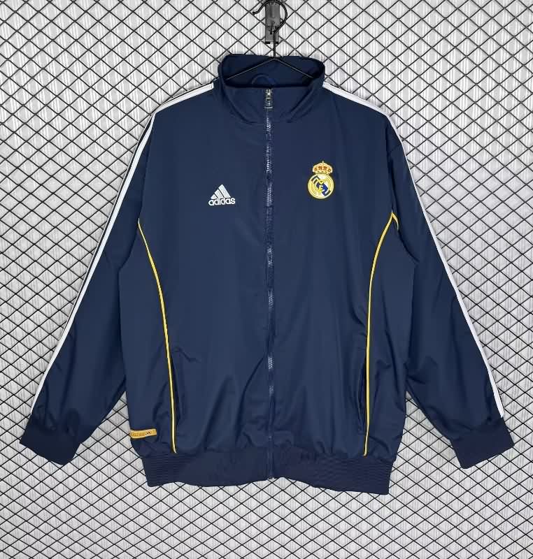 Thailand Quality(AAA) 25/26 Real Madrid Dark Blue Soccer Windbreaker 04
