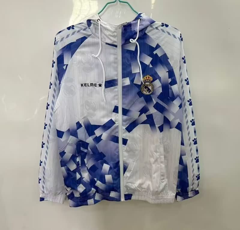 Thailand Quality(AAA) 25/26 Real Madrid White Soccer Windbreaker