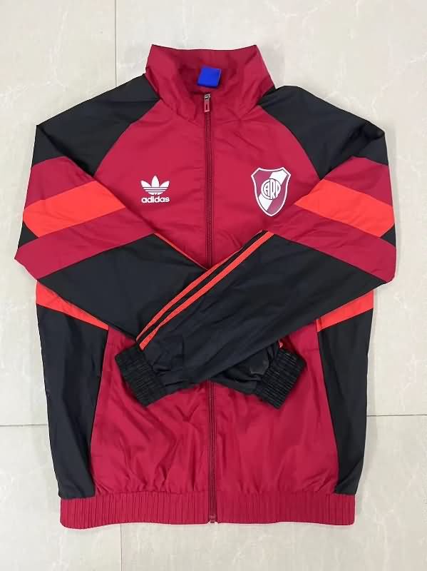 Thailand Quality(AAA) 2025 River Plate Red Soccer Windbreaker