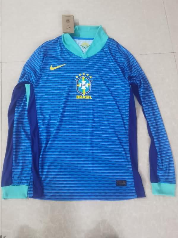 Thailand Quality(AAA) 2024 Brazil Copa America Away Long Sleeve Soccer Jersey (Player)