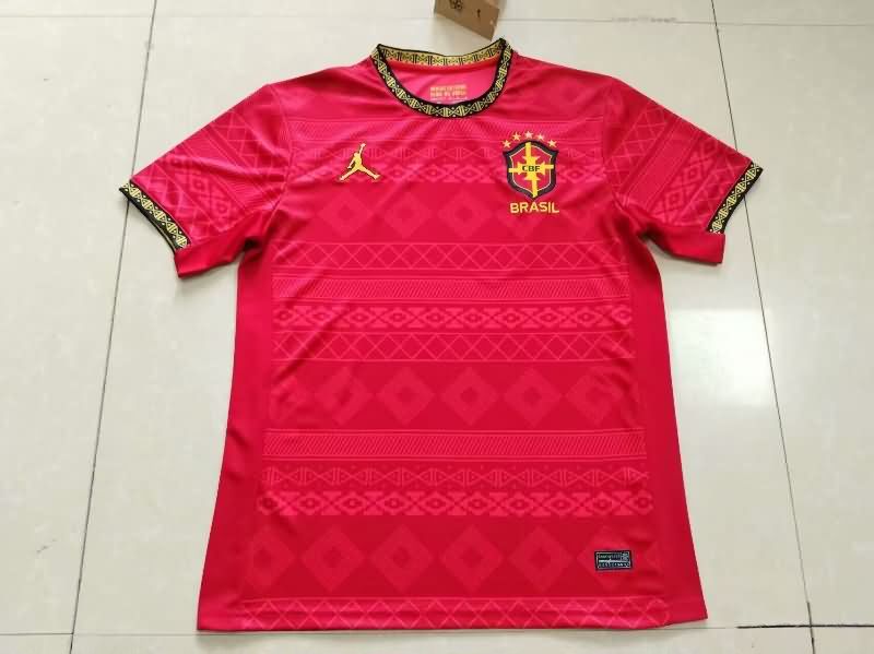 Thailand Quality(AAA) 2025 Brazil Red Soccer Jersey 02