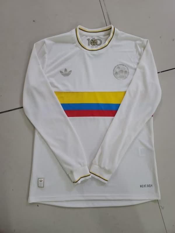 Thailand Quality(AAA) 100th Colombia Anniversary Long Sleeve Soccer Jersey