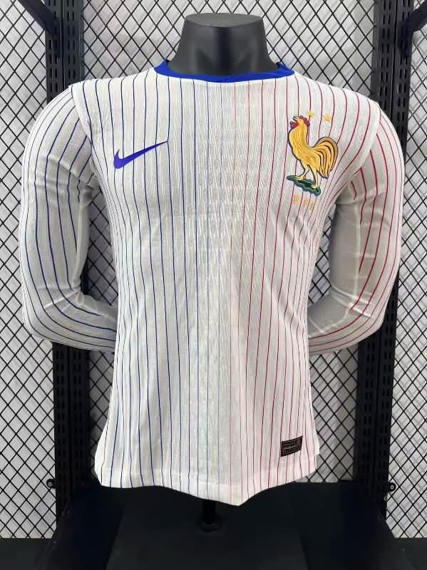 Thailand Quality(AAA) 2024 France Away Long Sleeve Soccer Jersey (Player)