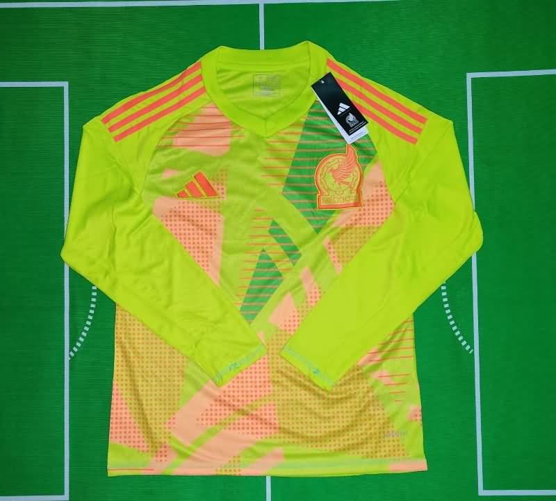 Thailand Quality(AAA) 2024 Mexico Copa America Goalkeeper Green Long Sleeve Soccer Jersey