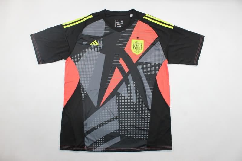 Thailand Quality(AAA) 2024 Spain Goalkeeper Black Soccer Jersey