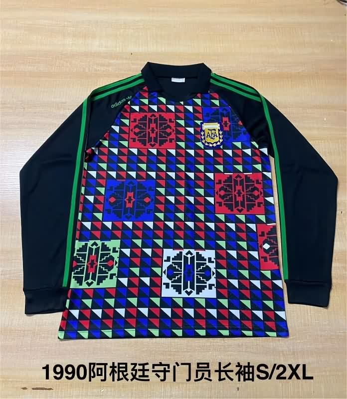 Thailand Quality(AAA) 1990 Argentina Goalkeeper Retro Long Sleeve Soccer Jersey