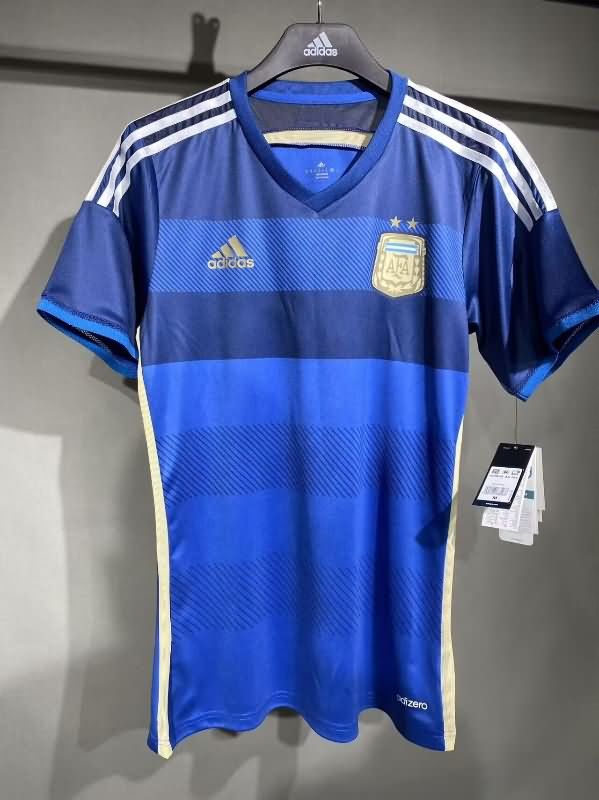 Thailand Quality(AAA) 2014 Argentina Away Retro Soccer Jersey(Player)