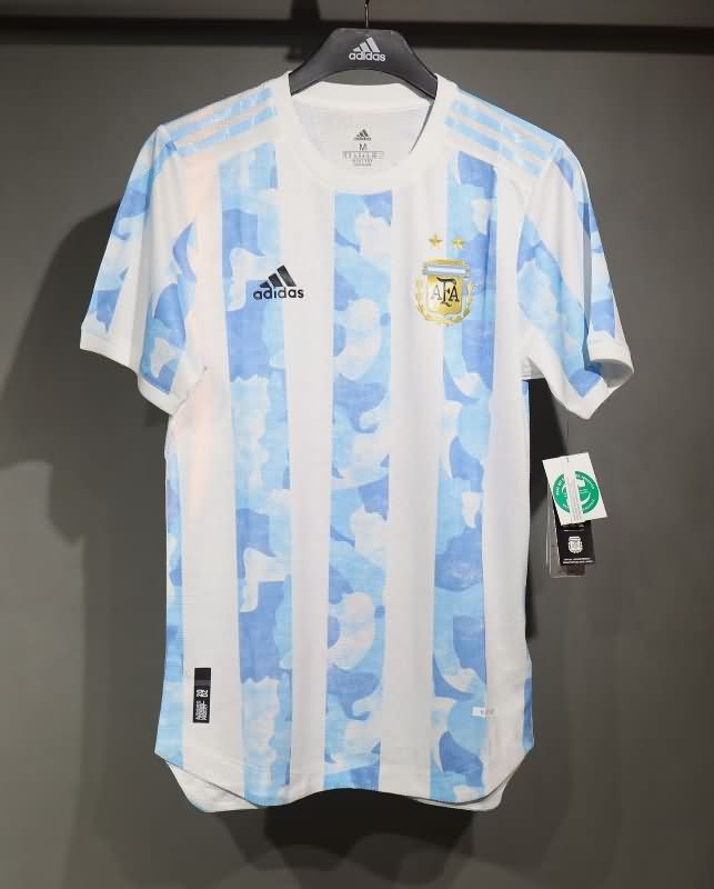 Thailand Quality(AAA) 2021 Argentina Home Retro Soccer Jersey (Player)