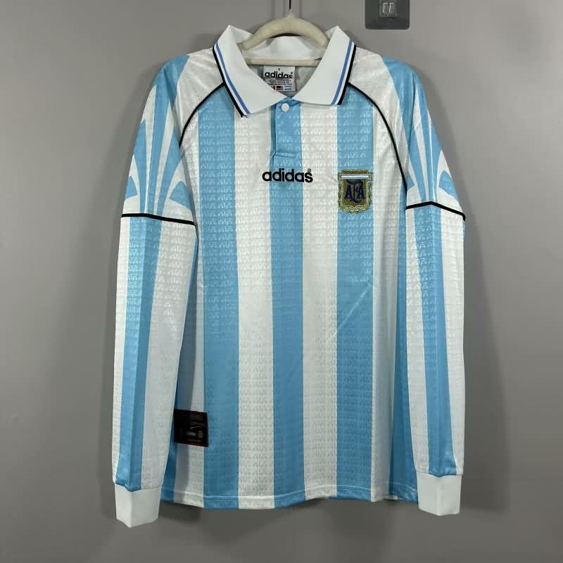 Thailand Quality(AAA) 1996/97 Argentina Home Long Sleeve Retro Soccer Jersey