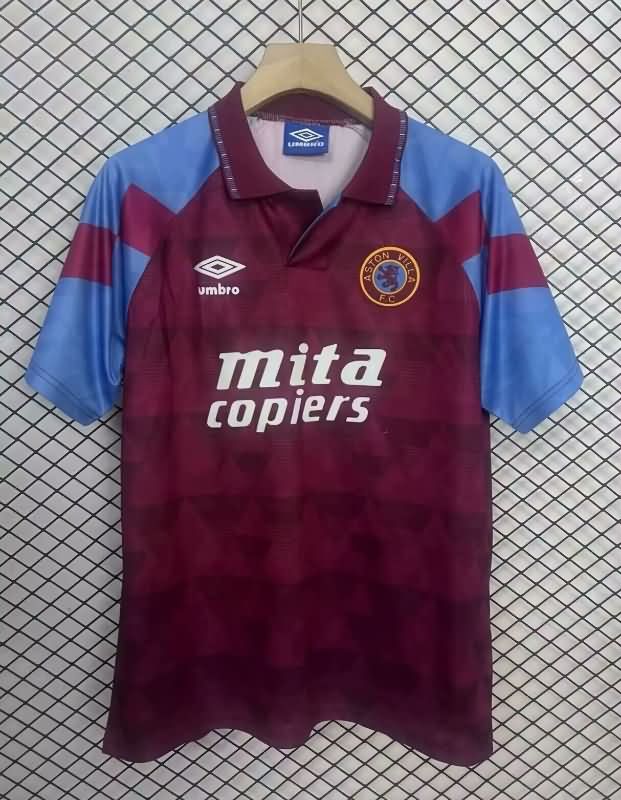 Thailand Quality(AAA) 1990/92 Aston Villa Home Retro Soccer Jersey