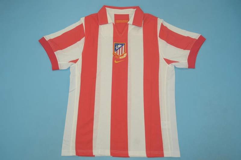 Thailand Quality(AAA) 2003 Atletico Madrid Centenary Home Retro Soccer Jersey