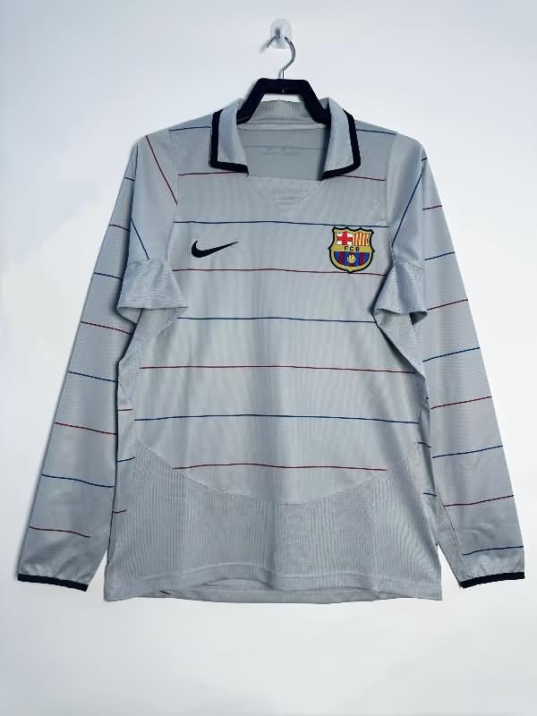 Thailand Quality(AAA) 2003/04 Barcelona Away Long Sleeve Retro Soccer Jersey