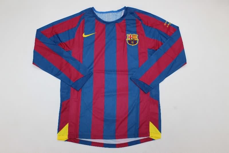 Thailand Quality(AAA) 2005/06 Barcelona Home UCL Long Retro Soccer Jersey