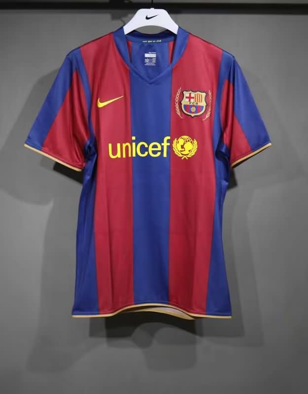Thailand Quality(AAA) 2007/08 Barcelona Home Retro Soccer Jersey (Player)