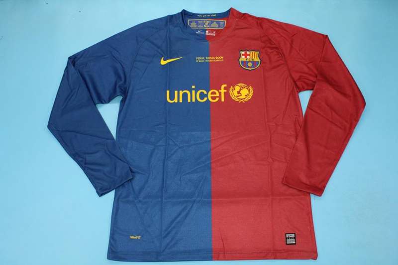 Thailand Quality(AAA) 2008/09 Barcelona Home Retro Soccer Jersey(L/S)