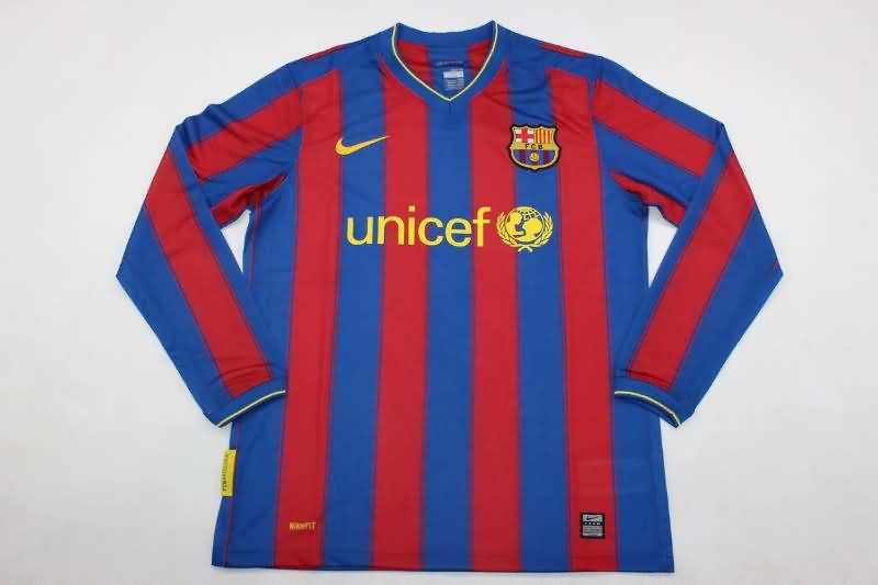 Thailand Quality(AAA) 2009/10 Barcelona Home Long Sleeve Retro Soccer Jersey