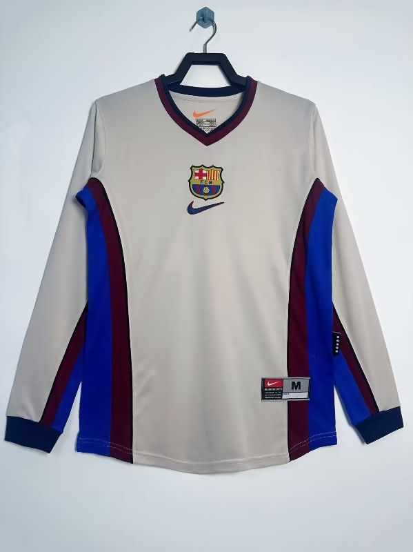 Thailand Quality(AAA) 1999/2000 Barcelona Away Long Sleeve Retro Soccer Jersey