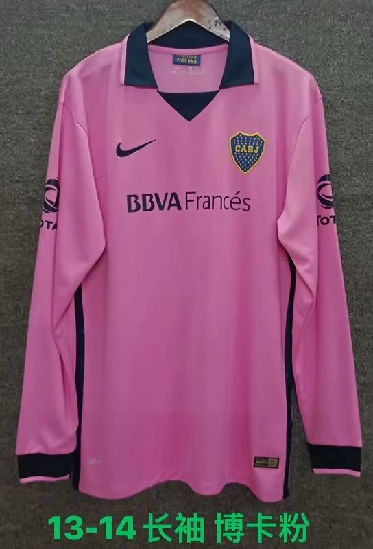 Thailand Quality(AAA) 2013/14 Boca Juniors Away Retro Long Sleeve Soccer Jersey