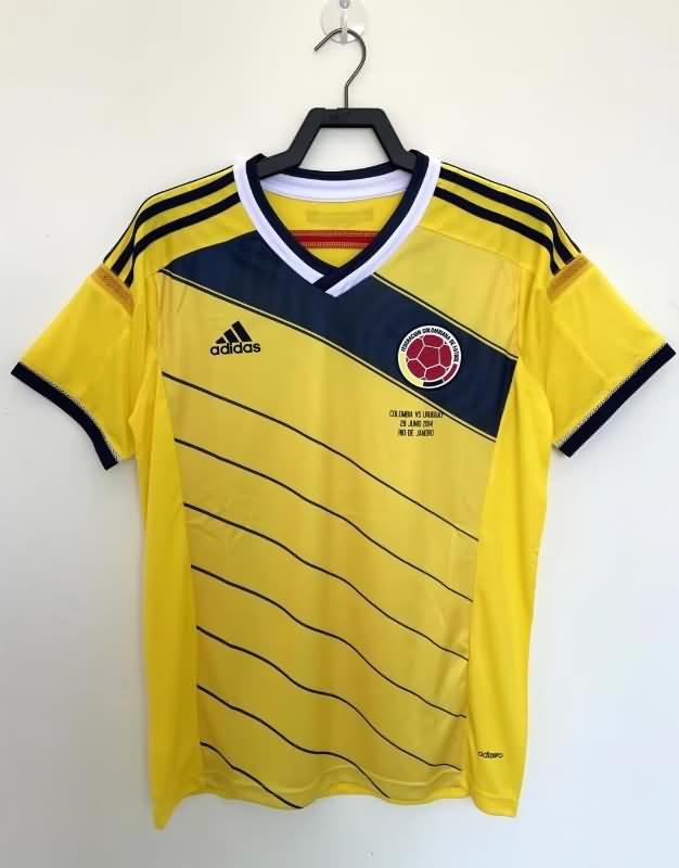 Thailand Quality(AAA) 2014 Colombia Home Retro Soccer Jersey