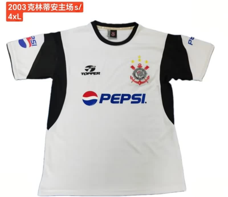Thailand Quality(AAA) 2003 Corinthians Home Retro Soccer Jersey