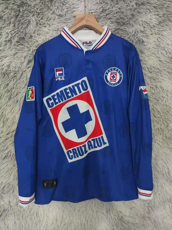 Thailand Quality(AAA) 1997/98 Cruz Azul Home Retro Long Sleeve Soccer Jersey