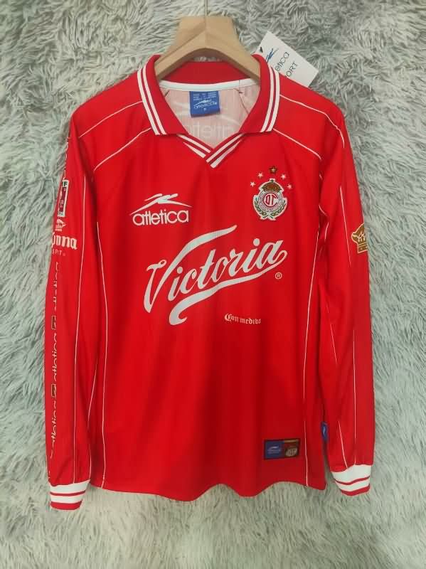 Thailand Quality(AAA) 1999/00 Deportivo Toluca Home Retro Long Sleeve Soccer Jersey