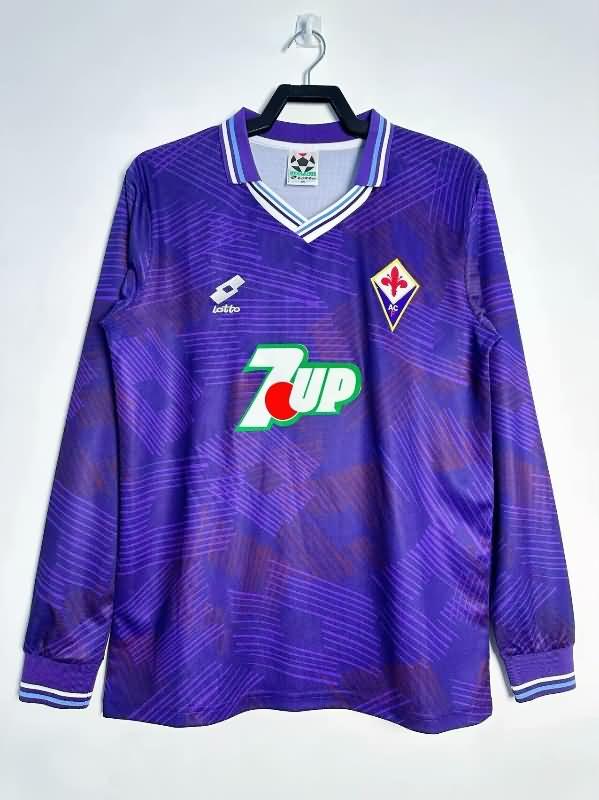 Thailand Quality(AAA) 1992/93 Fiorentina Home Long Sleeve Retro Soccer Jersey