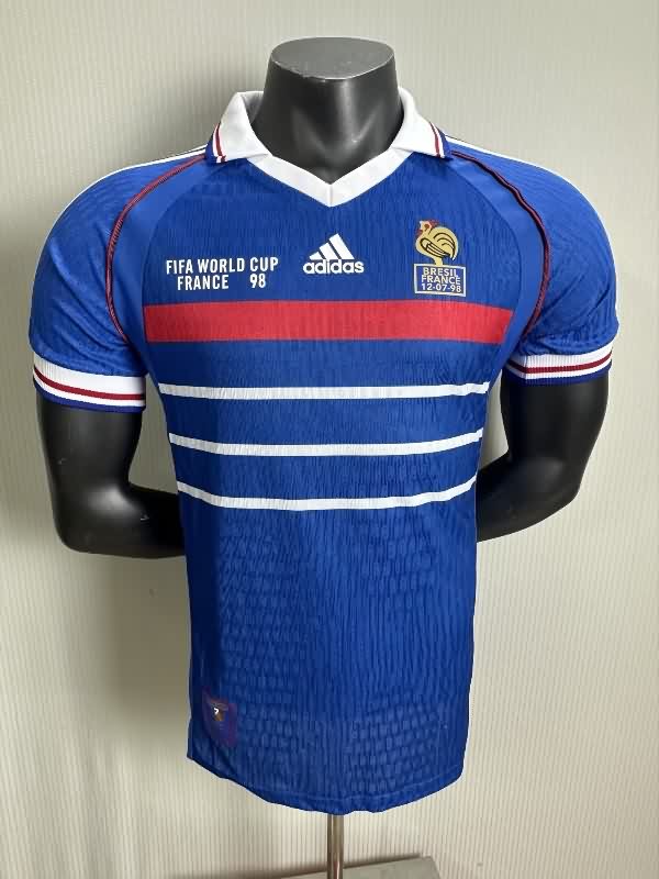 Thailand Quality(AAA) 1998 France Home Retro Soccer Jersey (Player)