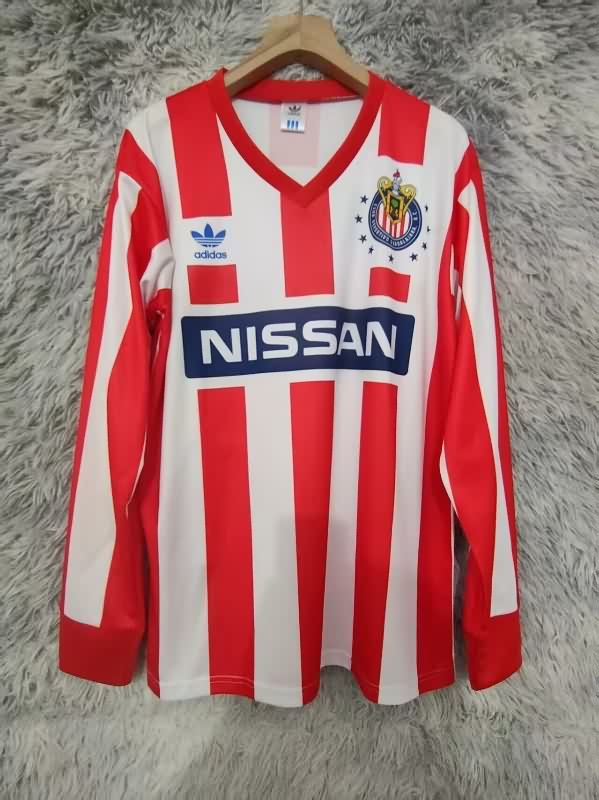 Thailand Quality(AAA) 1990/91 Guadalajara Home Retro Long Sleeve Soccer Jersey