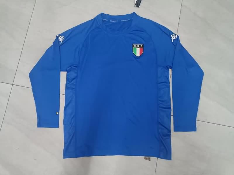 Thailand Quality(AAA) 2002 Italy Home Long Sleeve Retro Soccer Jersey