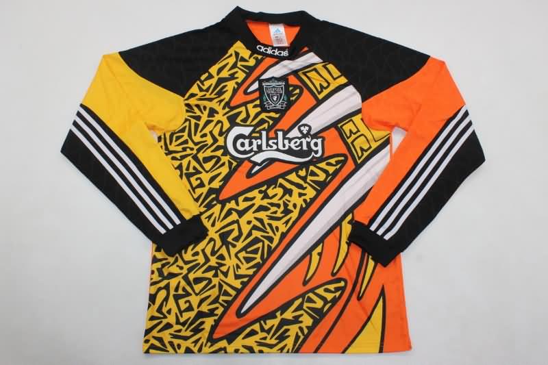 Thailand Quality(AAA) 1995/96 Liverpool Goalkeeper Orange Long Sleeve Retro Soccer Jersey