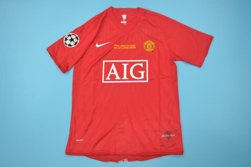 Thailand Quality(AAA) 2008 Manchester United UCL Final Home Retro Jersey