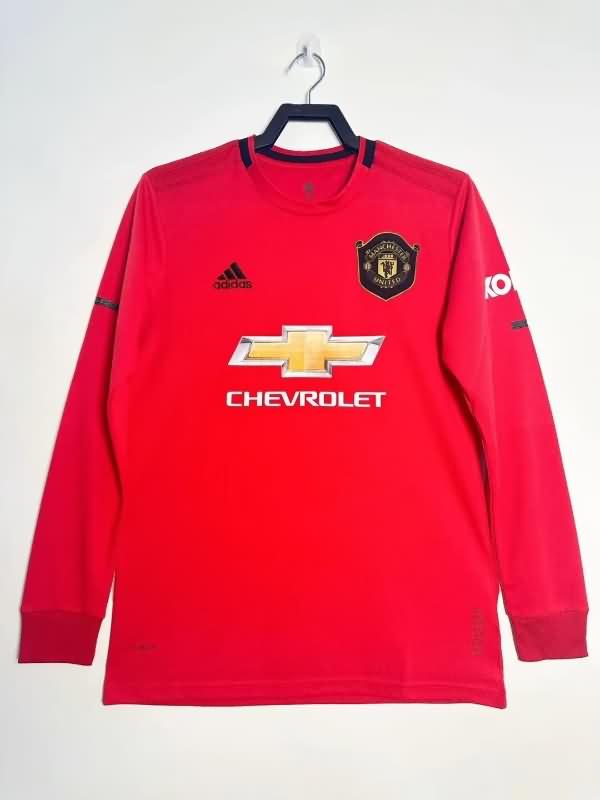 Thailand Quality(AAA) 2019/20 Manchester United Home Long Sleeve Retro Soccer Jersey