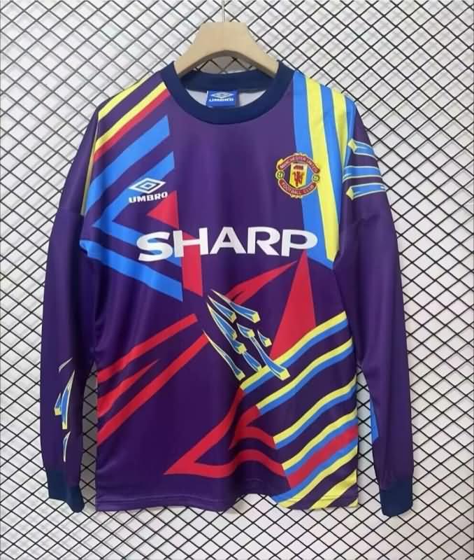 Thailand Quality(AAA) 1992/93 Manchester United GK Purples Long Retro Soccer Jersey