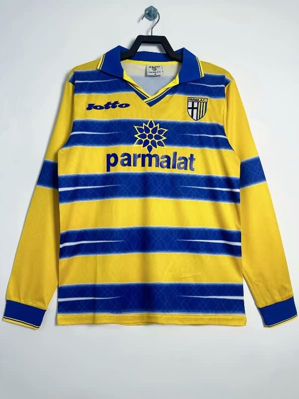 Thailand Quality(AAA) 1998/99 Parma Home Retro Long Sleeve Soccer Jersey
