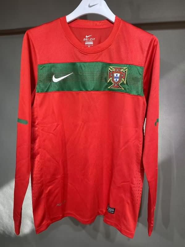 Thailand Quality(AAA) 2010 Portugal Home Long Sleeve Retro Soccer Jersey (Player)